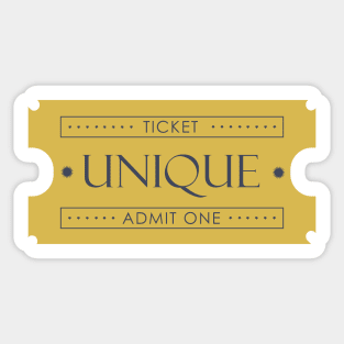 Ticket for unique Sticker